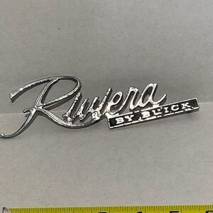 Riviera By Buick Draw CC Chrome Trunk Script Deck Lid Emblem Badge 1971-1972‎